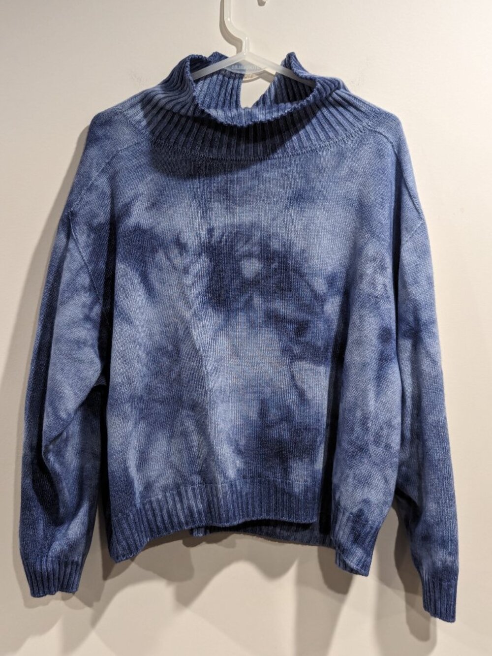 Holden Merino Wool Indigo Tie-Dye Turtleneck Sweater